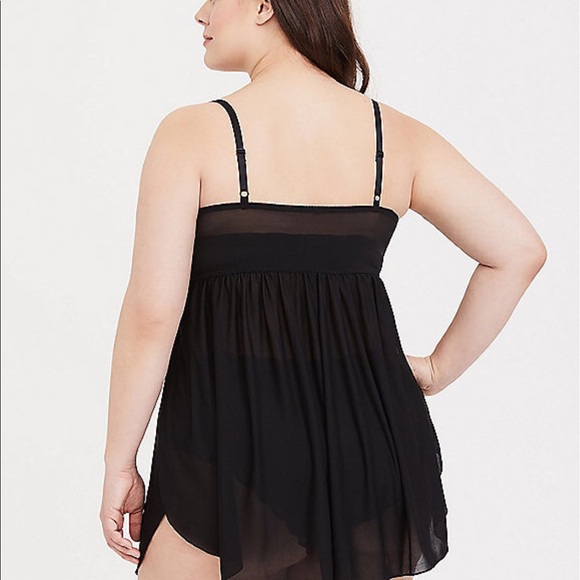 Nwt Torrid black mesh purple lace Babydoll Nightie - Picture 2 of 4